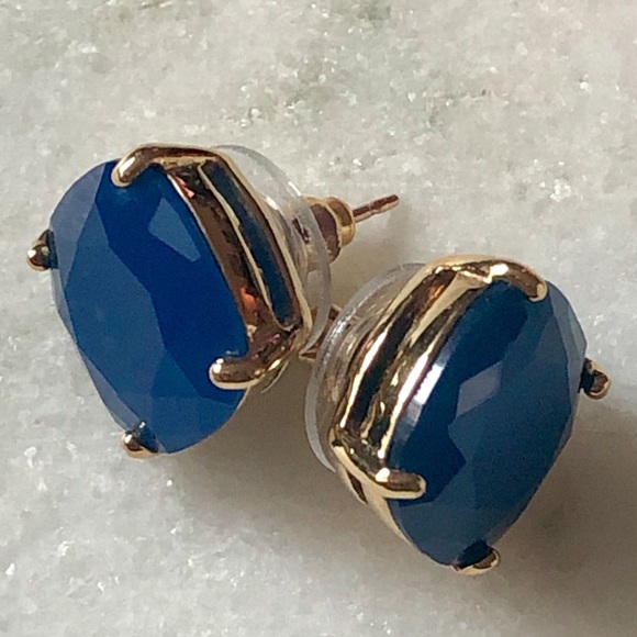 kate spade Jewelry - Kate Spade ♠️ “Small Square Studs” in Royal Blue